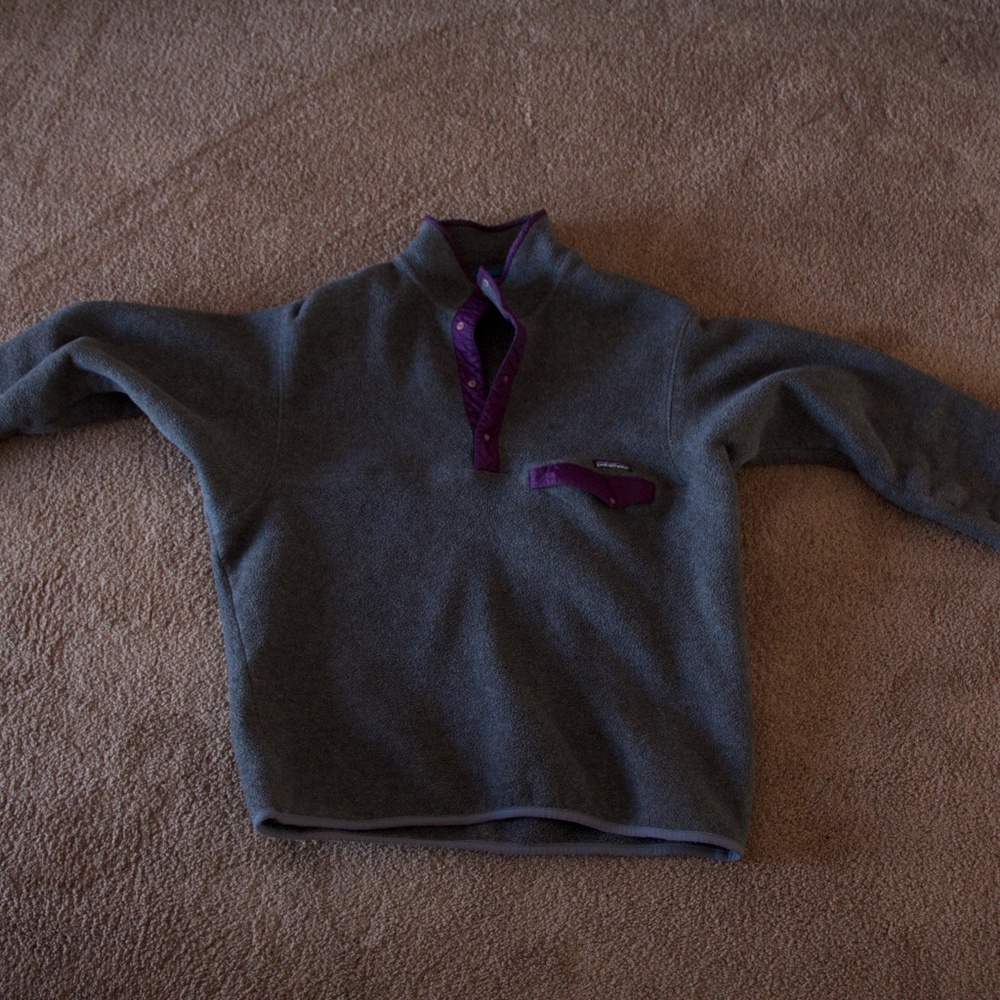 Vintage grey and purple Patagonia Synchilla